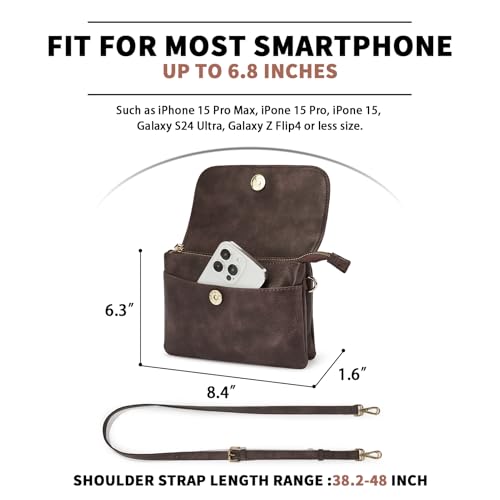 CHOLISS Small Crossbody Bags for Women, Vegan Leather Cell Phone Purse, Mini Travel Purse with Adjustable Strap - Image 2