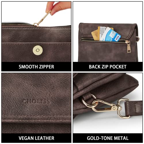 CHOLISS Small Crossbody Bags for Women, Vegan Leather Cell Phone Purse, Mini Travel Purse with Adjustable Strap - Image 5