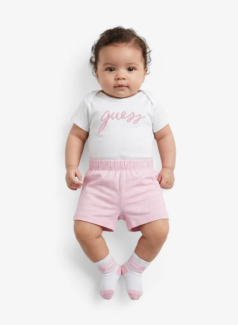GUESS Infant 2 Pack Of Bodysuit and Shorts Set