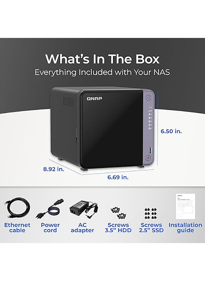 QNAP TS-432X-4G-US 4 Bay 10GbE Desktop NAS with ARM Alpine AL524 Quad-core Processor and 4 GB DDR4 RAM (Diskless)  - Image 4