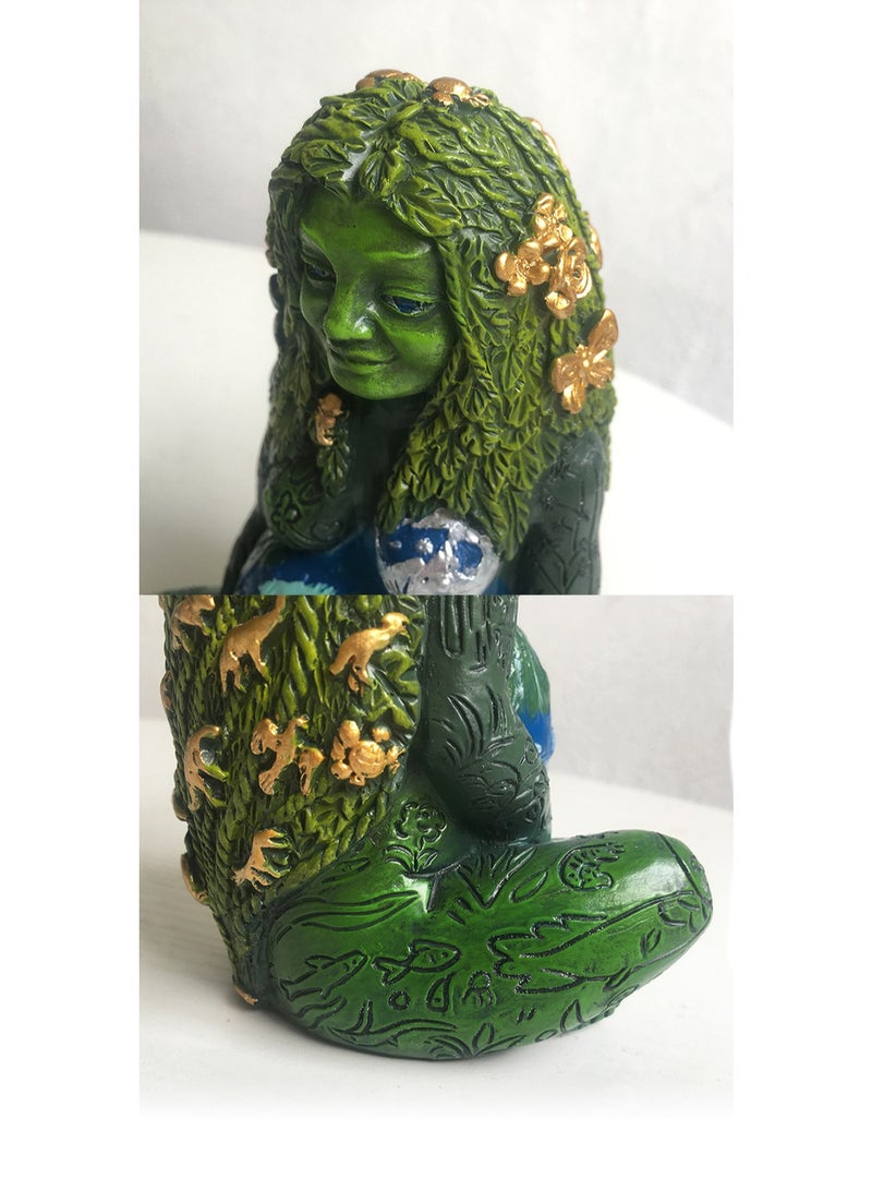 Copper Resin Crafts Mother Earth Statue, European Desktop Decoration, Home Decoration Sculpture Statue - Image 4