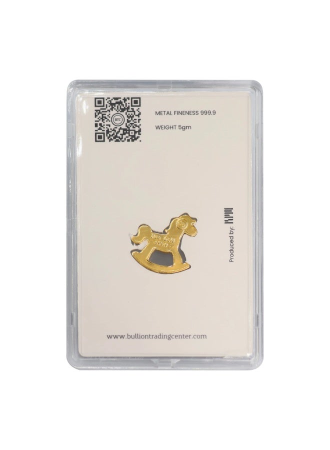 BTC Baby Horse 5 Grams Gold Bar 24KT - Image 2