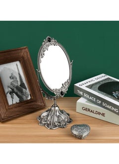 Cool Baby COOLBABY Vintage Makeup Mirror Oval Floral Tabletop Mirror Double Side Rotating Vanity Mirror with Stand for Dressing Table Bedroom  - Image 3
