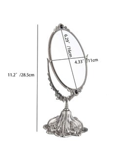 Cool Baby COOLBABY Vintage Makeup Mirror Oval Floral Tabletop Mirror Double Side Rotating Vanity Mirror with Stand for Dressing Table Bedroom  - Image 5