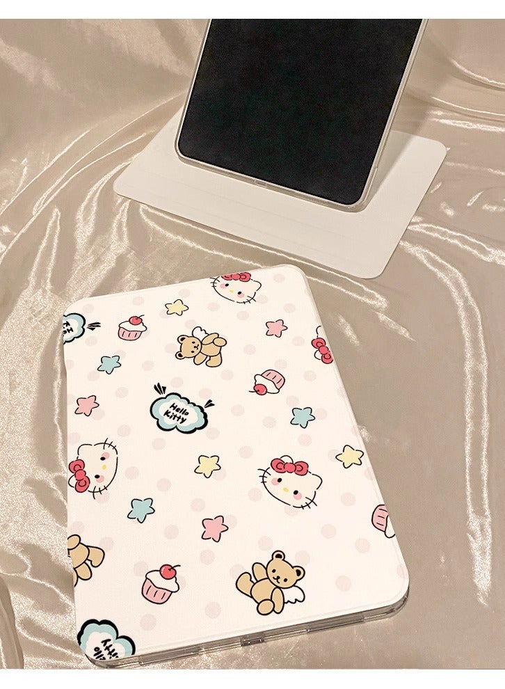 عام مناسب لجهاز iPad Air 6 (11 بوصة)، غطاء واقي لطيف بتصميم hello kitty، بدون فتحة قلم، بتصميم مضاد للسقوط. - Image 4