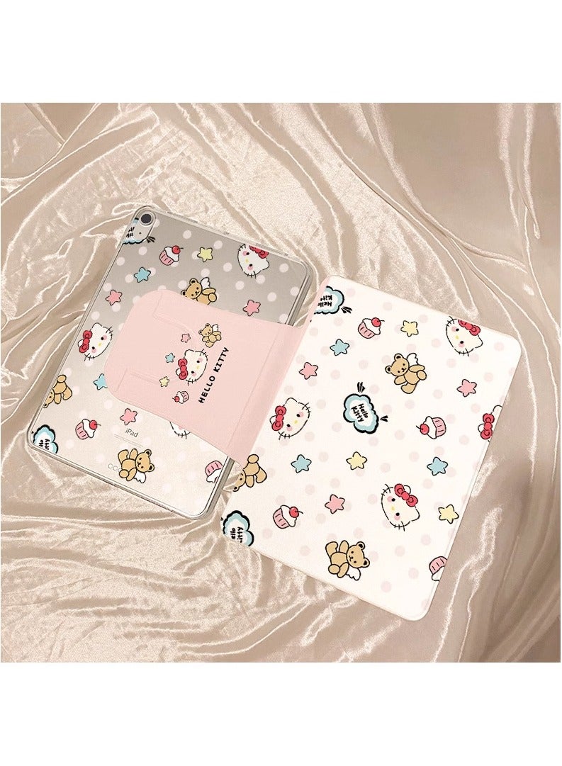 عام مناسب لجهاز iPad Air 6 (11 بوصة)، غطاء واقي لطيف بتصميم hello kitty، بدون فتحة قلم، بتصميم مضاد للسقوط. - Image 1