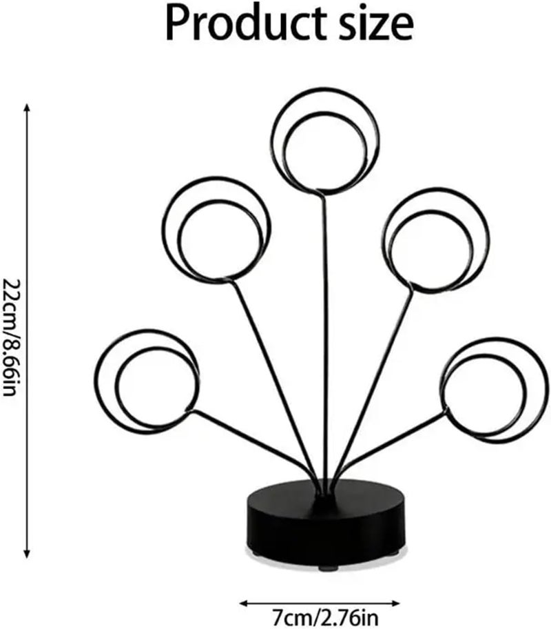 4sets Branch Photo Card Holder Tree With Adjustable Heart Shaped And Wide Round Base For Celebration(Black,Round) - Image 5