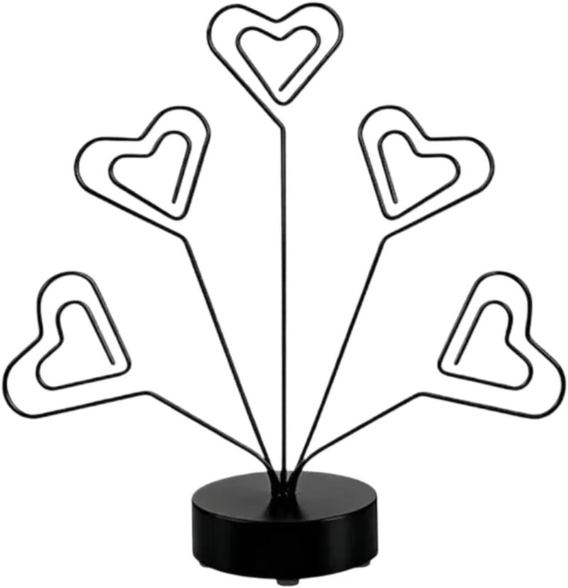 4sets Branch Photo Card Holder Tree With Adjustable Heart Shaped And Wide Round Base For Celebration(Black,Round) - Image 3