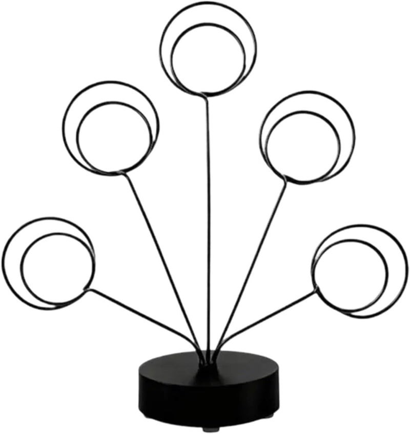 4sets Branch Photo Card Holder Tree With Adjustable Heart Shaped And Wide Round Base For Celebration(Black,Round) - Image 2
