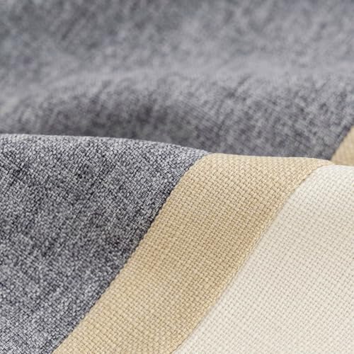 Yangest Patchwork Pillow Cover 12x20 Inch Luxury Cotton and Linen Cushion Cover Rectangle Pillowcover for Couch Bedroom Living Room,Gray - Image 3