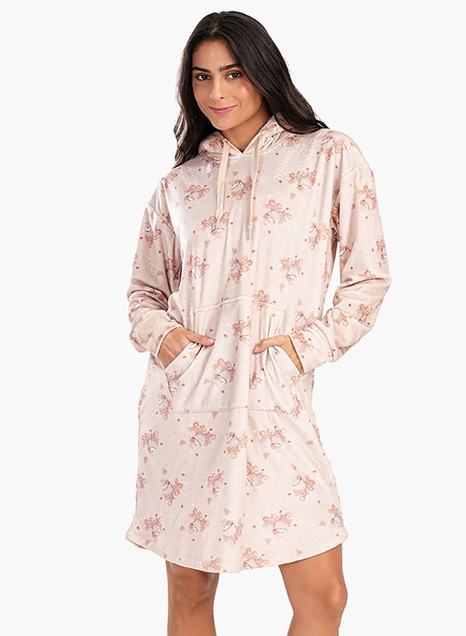 Carina Printed Velvet Short Nightgown  - Image 1