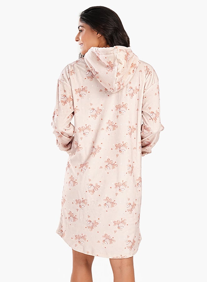 Carina Printed Velvet Short Nightgown  - Image 3