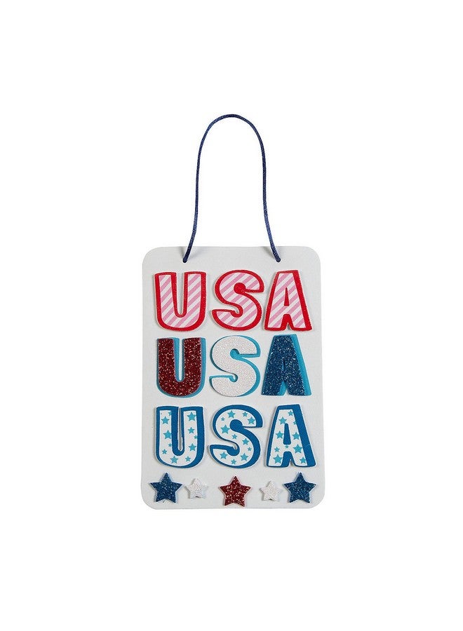 Fun Express Patriotic USA Sign Craft Kit - Makes 12 - Image 1