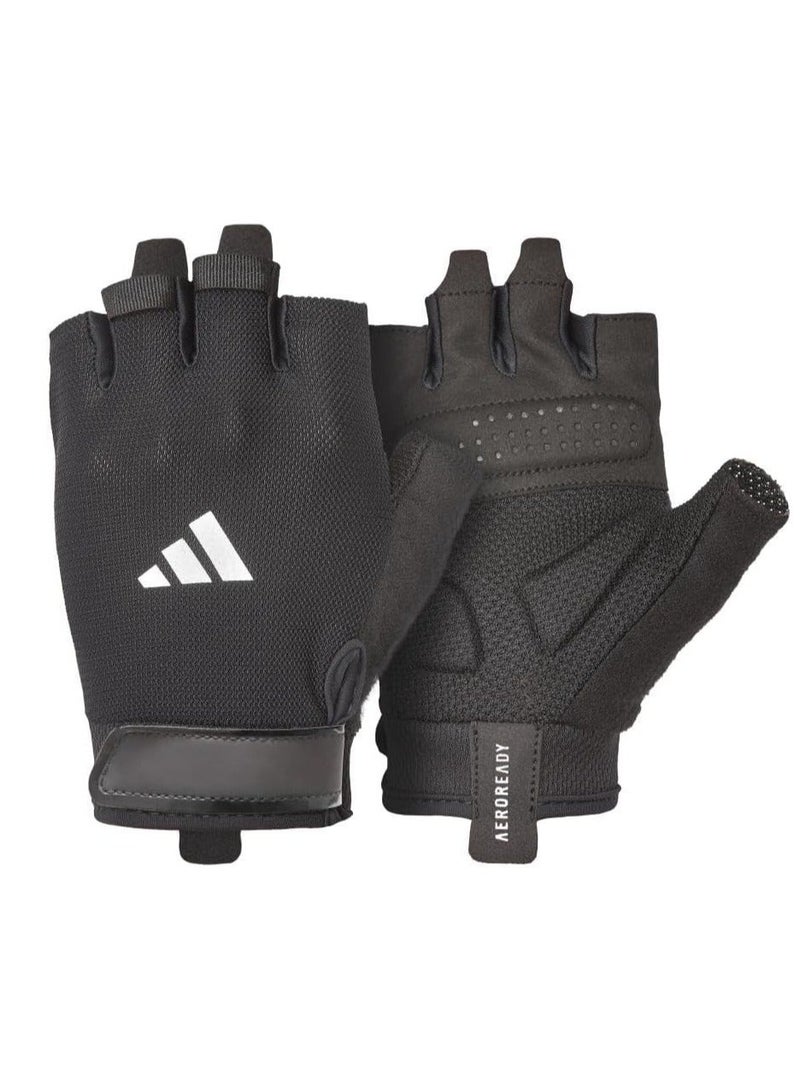 Adidas Essential Training Gloves – Breathable Aeroready Material with Padded Palm & Velcro Wrist Strap - Image 2