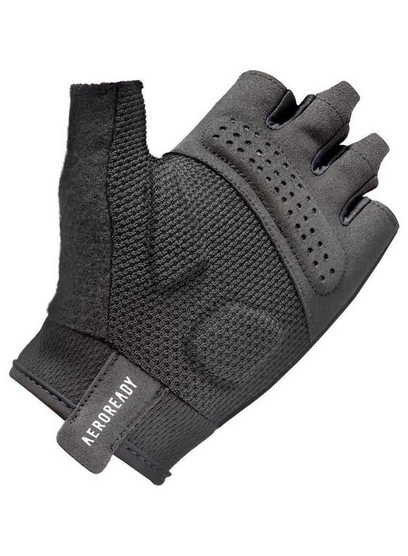 Adidas Essential Training Gloves – Breathable Aeroready Material with Padded Palm & Velcro Wrist Strap - Image 3