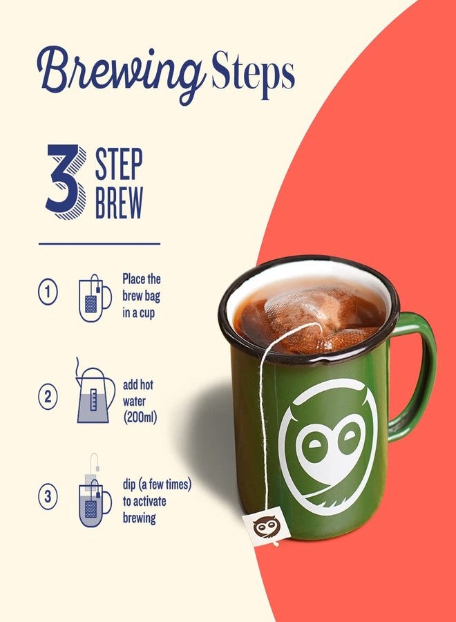 Sleepy Owl Dark Roast Ground Coffee Dip Bags | 10 Bags - Makes 10 Cups | Hot Brew - Have it as Black Coffee or With Milk | 5 Min Brew - No Equipment Needed | Travel Pack | Medium Roast | 100% Arabica - Image 4