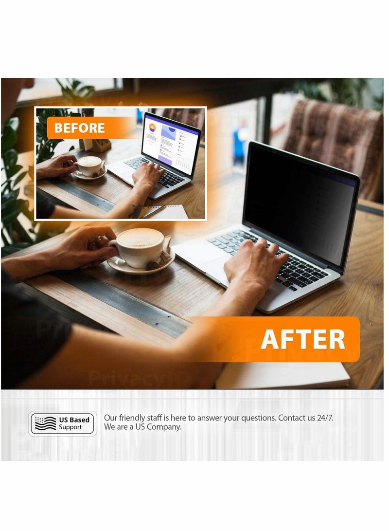 Screen Filters, 15.6"" Inch (1 Pack) Laptop Privacy Screen-Filter for 16:9 Widescreen Display; 60 Degree Privacy, Advanced Anti-Glare, UV Light Reduction & Blue Light Filter - Image 3