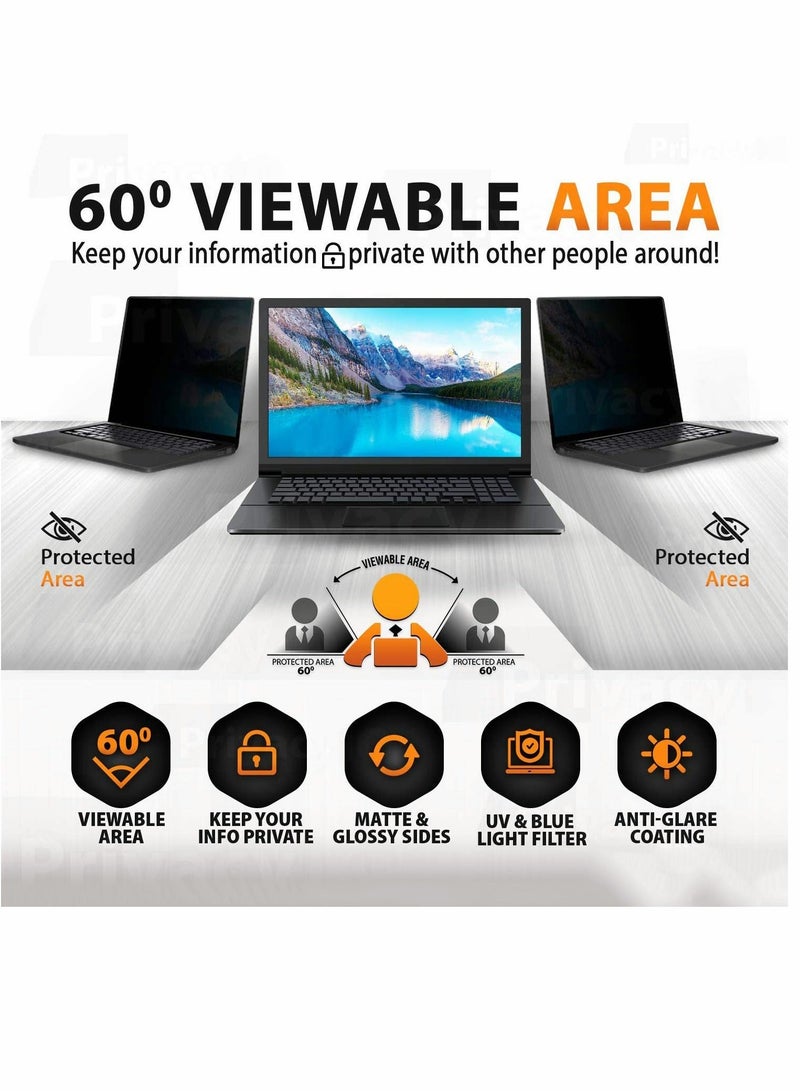Screen Filters, 15.6"" Inch (1 Pack) Laptop Privacy Screen-Filter for 16:9 Widescreen Display; 60 Degree Privacy, Advanced Anti-Glare, UV Light Reduction & Blue Light Filter - Image 4