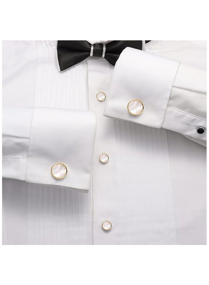 Fashion Mother-of-Pearl Tuxedo Shirt Button and Cufflink Set, Specially Designed for Wedding Business - Image 4
