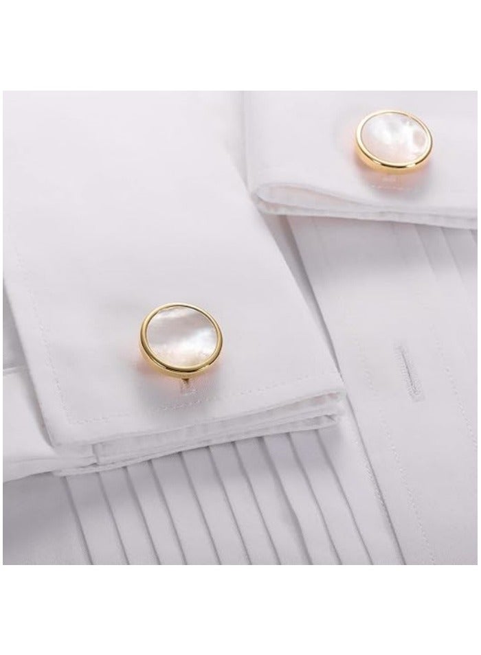 Fashion Mother-of-Pearl Tuxedo Shirt Button and Cufflink Set, Specially Designed for Wedding Business - Image 5