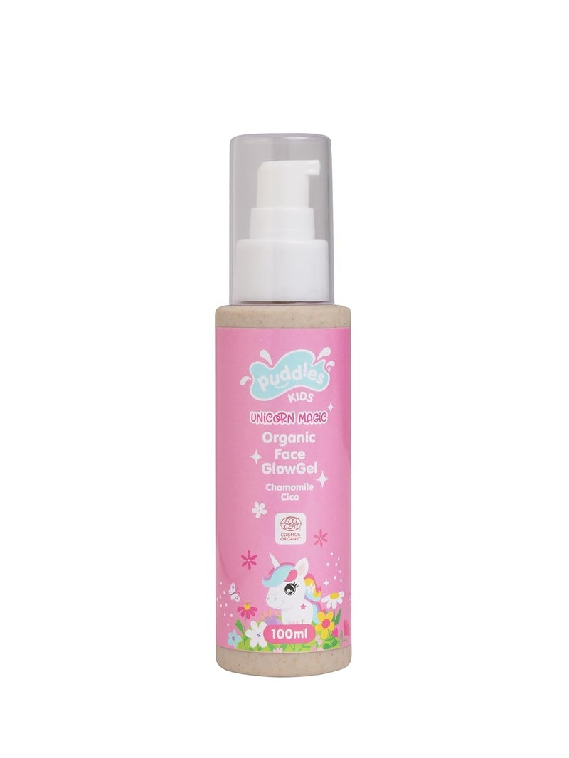 Puddles Kids Unicorn Magic Face GlowGel (100 ml) | Organic Chamomile, Cica & Grapefruit Oil | For Kids Age 2+ | Hydrates, Nourishes & Adds Natural Glow | Sulphate & Paraben Free | Dermatologist-Tested - Image 1