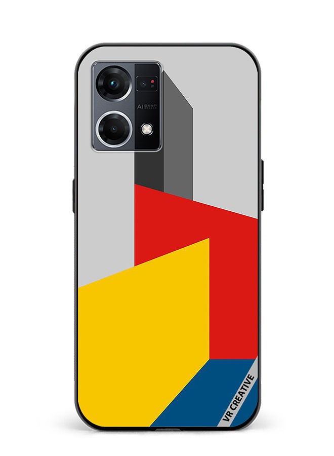 VR CREATIVE Protective Case Cover For Oppo Reno8 4G Bauhaus Tower Design Multicolour - Image 1