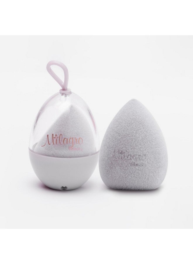 Milagro Beauty Velvet Beauty Blender Sponge, 2 Layered Velvet Microfiber | Slant Edge Shape | Saves Foundation Absrobtion | Latex-Free | Liquid /Creams/Powder Foundation | With Egg Case | Easy To Clean, Reusable, Airbrushed Makeupfinish - Image 1