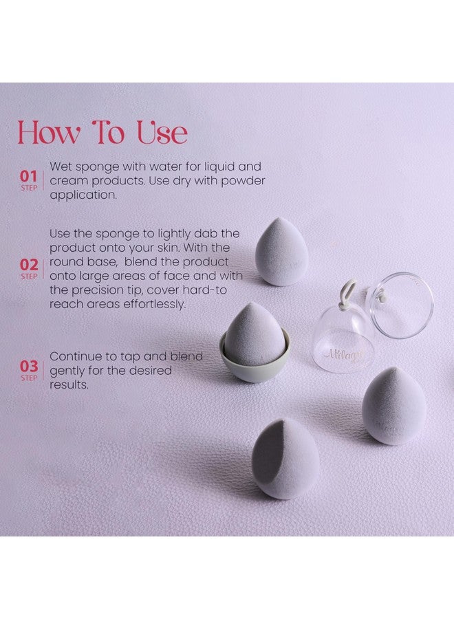 Milagro Beauty Velvet Beauty Blender Sponge, 2 Layered Velvet Microfiber | Slant Edge Shape | Saves Foundation Absrobtion | Latex-Free | Liquid /Creams/Powder Foundation | With Egg Case | Easy To Clean, Reusable, Airbrushed Makeupfinish - Image 3
