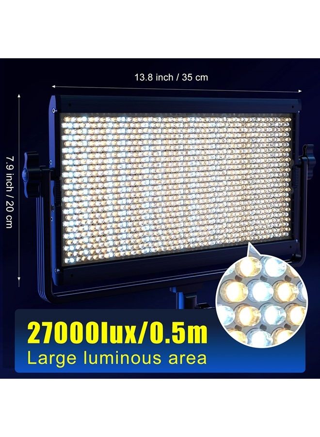 GVM Great Video Maker GVM 1500D RGB LED Video Light, 75W Video Lighting Kit with Bluetooth Control, 2 Packs Led Panel Light for Photography, YouTube Studio, Video Shooting, Conference, 1128 Led Beads - Image 2