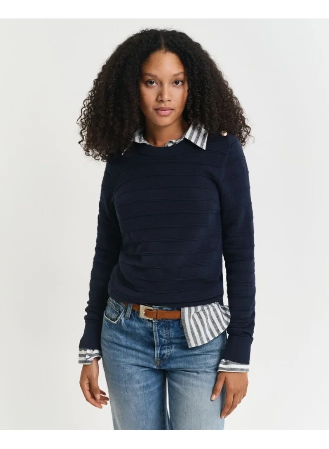 GANT Gant Textured Cotton C-Neck