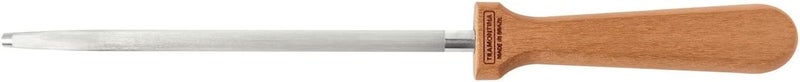 TRAMONTINA 8-Inch Sharpener with Carbon Steel Bolster and Natural Wood Handle - Image 1