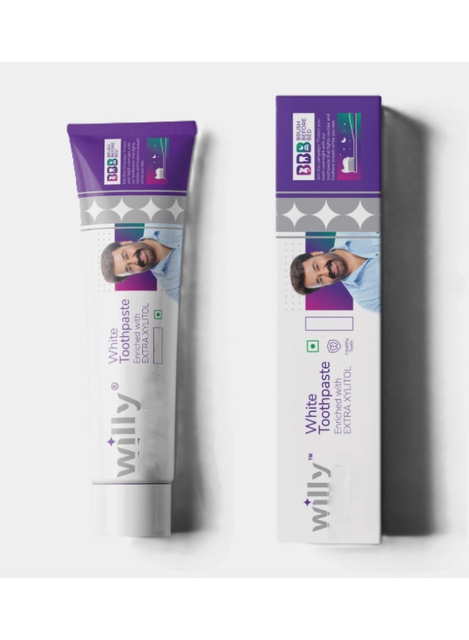 Willy White Toothpaste Enriched with Extra Xylitol 100g+40g – Pack of 3 Offer Pack - Image 4