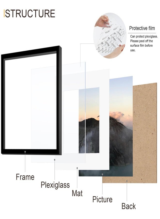 Wiscet 12x12 Picture Frame Set of 9, Gallery Wall Frame Set Display Pictures 8x8 with Mat or 12 x 12 Without Mat, Square Collage Picture Frames for Wall, Black - Image 4