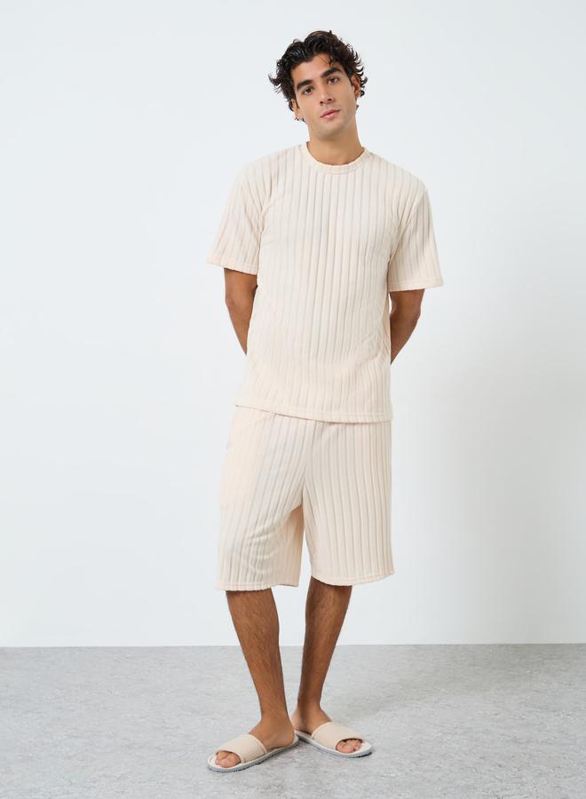 Styli Men Relaxed Fit Knit T-Shirt and Shorts Set - Image 1