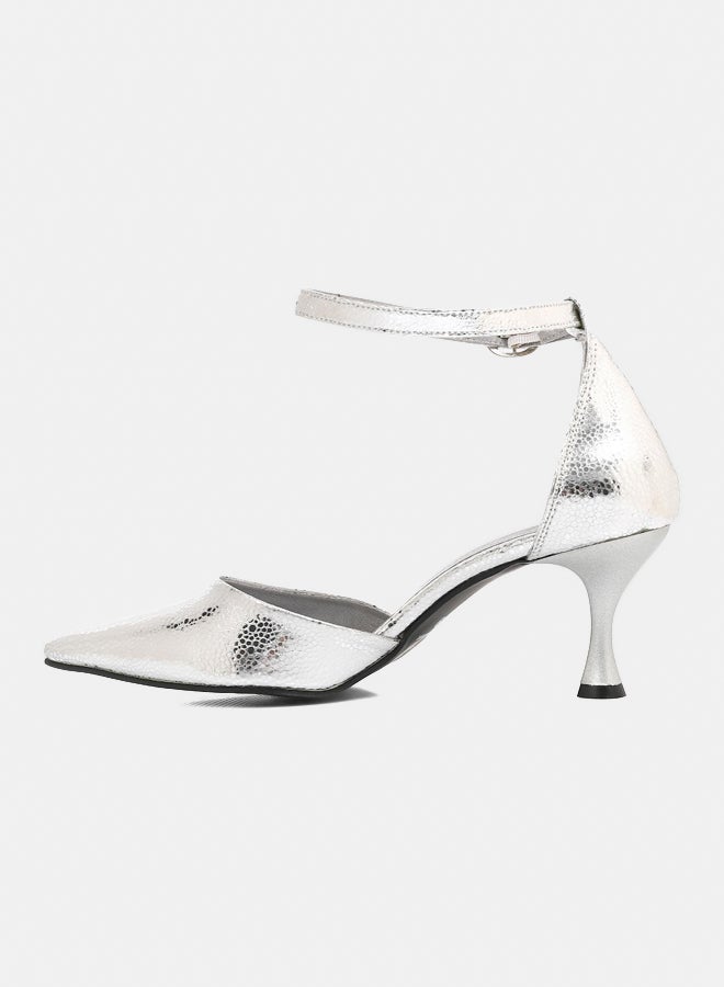 XO Style Elegant Smoky Women's Heeled Shoes with Pointed Toe and Stylish Block Heel  - Image 4