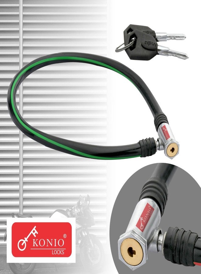 KONIO Heavy Duty Steel Cable Lock - 50 cm Length, 5mm Thickness, Multipurpose Key Lock with 2 Keys - for Bikes, Cycles, Helmets, Scooters, Gates (Pack of 1) - Image 3