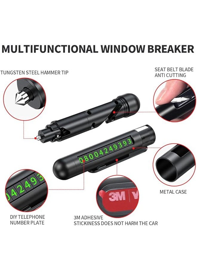 Ocean Multifunction Car Escape Tool,Car Safety Hammer Seat Belt Cutter,3-in-1 Parking Number Plate, Seatbelt Cutter and Window Breaker,Hand Cutting Resistant Design  - Image 2