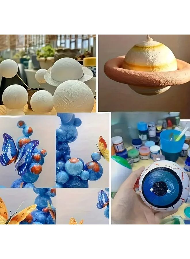 كرات رغوة البوليسترين البيضاء 5 بوصة 83 حزمة من 5 للصناعات اليدوية DIY وديكور المنزل - Image 4