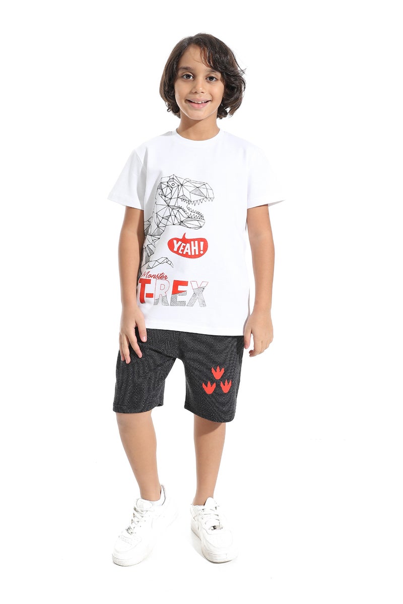 Caesar Boys' printed t-shirt and shorts set - Image 1