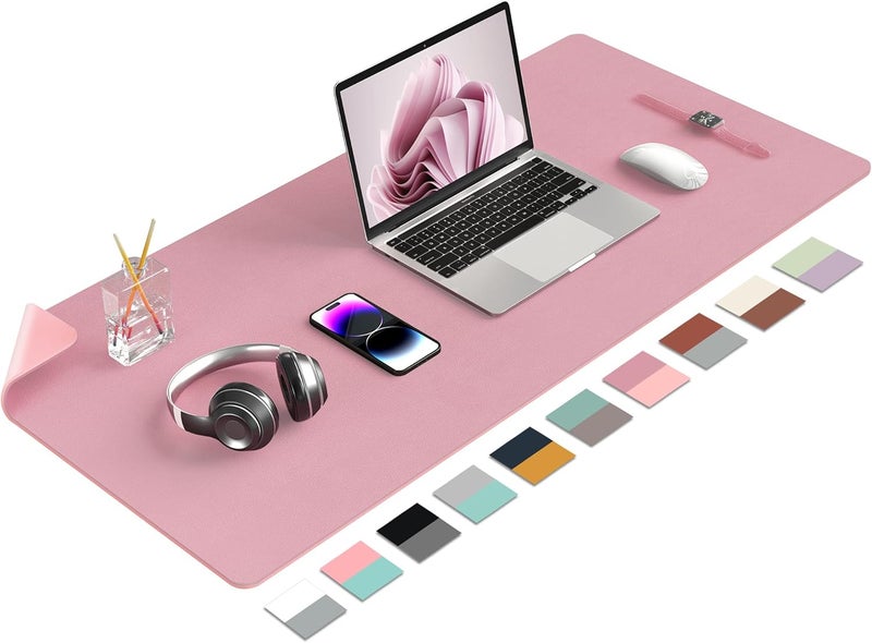 Aothia Double-Sided PU Leather Desk Pad - Non-Slip Large Mouse Pad & Desk Mat for Office, Home - Waterproof, Easy to Clean, Durable Dual-Sided Surface (36" x 17", Purple) - Image 1