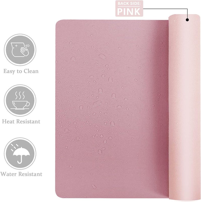 Aothia Double-Sided PU Leather Desk Pad - Non-Slip Large Mouse Pad & Desk Mat for Office, Home - Waterproof, Easy to Clean, Durable Dual-Sided Surface (36" x 17", Purple) - Image 2