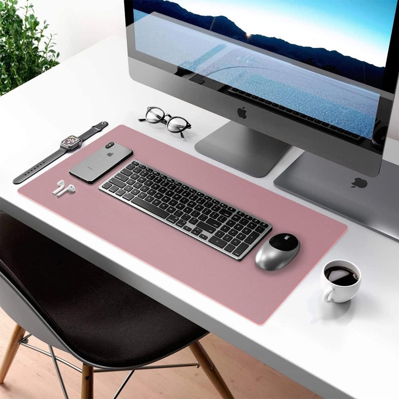 Aothia Double-Sided PU Leather Desk Pad - Non-Slip Large Mouse Pad & Desk Mat for Office, Home - Waterproof, Easy to Clean, Durable Dual-Sided Surface (36" x 17", Purple) - Image 4