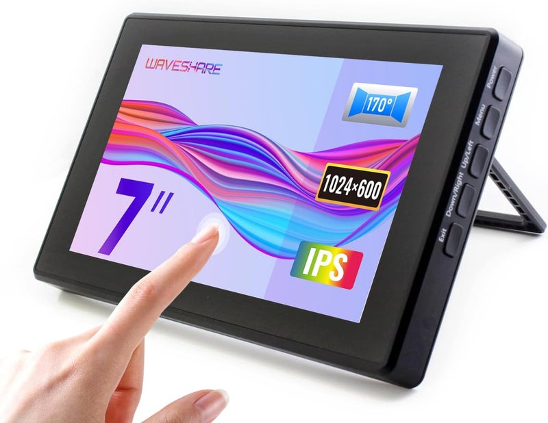 Waveshare 7-Inch HDMI LCD (H) Monitor with Capacitive Touch Screen and Toughened Glass Cover - Image 1