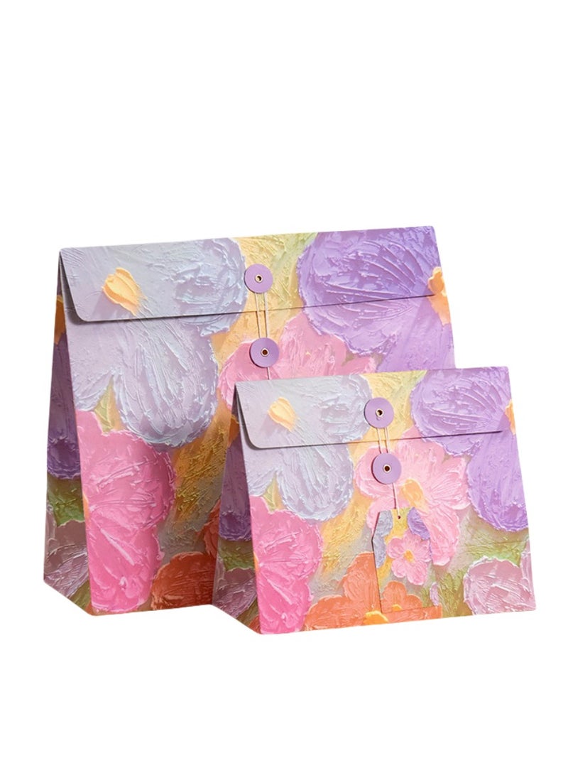 Oil Painting Style Gift Bag, Birthday Gift Box, Envelope Packaging Bag, Creative Paper Gift Bag, Holiday Gift Box, Gift Bag（M） - Image 1