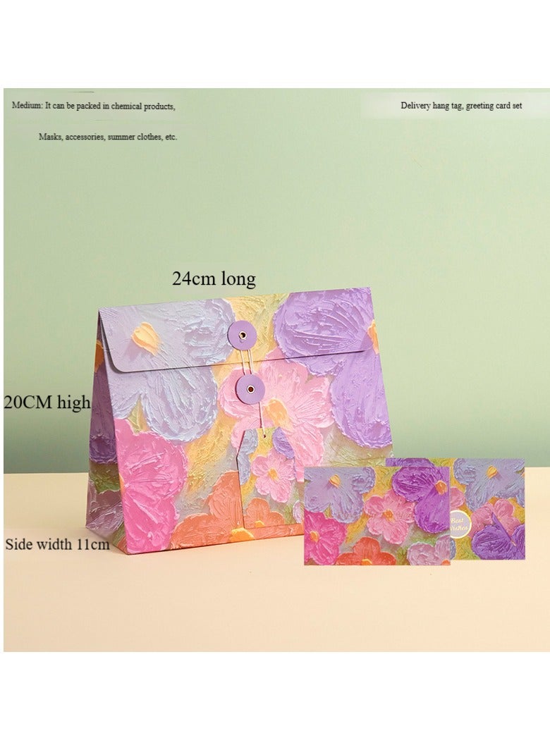 Oil Painting Style Gift Bag, Birthday Gift Box, Envelope Packaging Bag, Creative Paper Gift Bag, Holiday Gift Box, Gift Bag（M） - Image 2