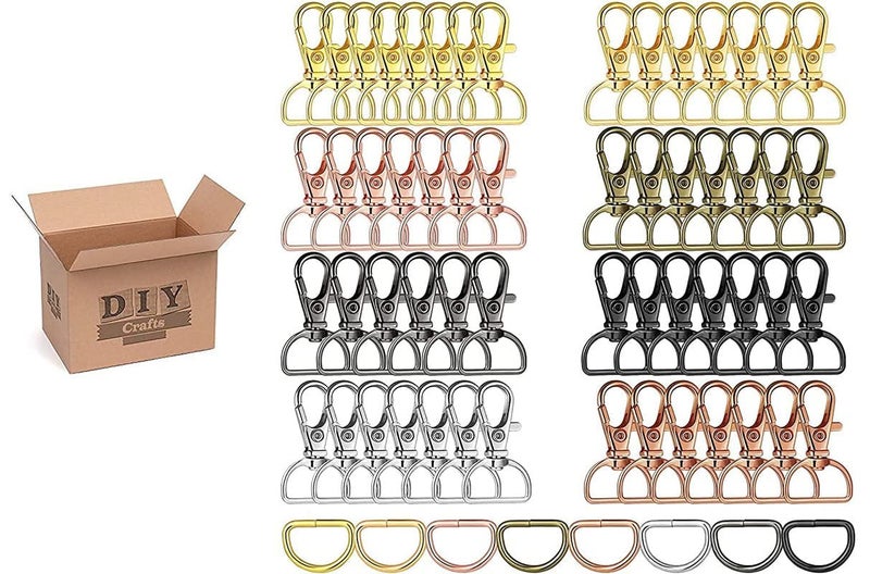 DIY Crafts DIY Crafts (25 Sets, Antique Gold) Lobster Clasps Key Rings Clip Connector Hooks, D Rings, Slide Buckle for Keychain Key Rings Clip Connector Bags Art Jewellery Clasps Making Findings  - Image 3