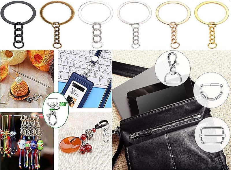 DIY Crafts DIY Crafts (25 Sets, Antique Gold) Lobster Clasps Key Rings Clip Connector Hooks, D Rings, Slide Buckle for Keychain Key Rings Clip Connector Bags Art Jewellery Clasps Making Findings  - Image 4