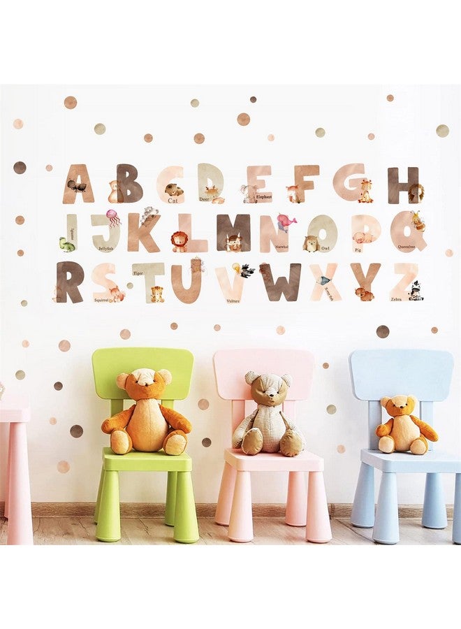 Easma Animal Alphabet Wall Decals Alphabet Letters for Wall Peel and Stick Wall Decal for Kids Boys Girls Bedroom Educational ABC Wall Decor Learning Wall Decal Vinyl Sticker for Nursery Playroom Classroom - Image 2
