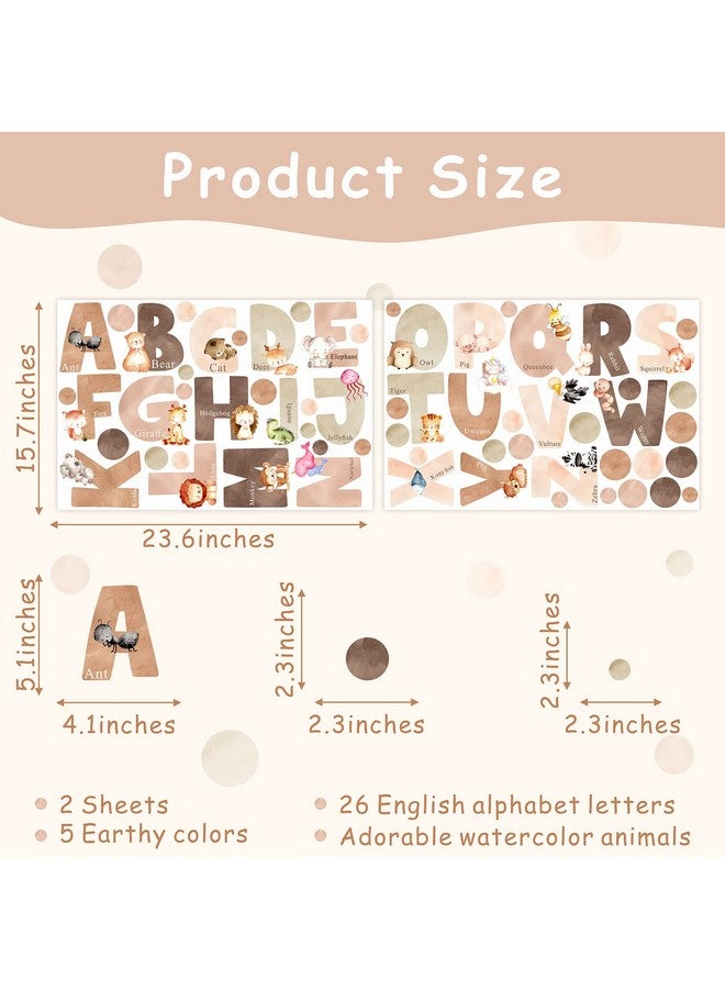 Easma Animal Alphabet Wall Decals Alphabet Letters for Wall Peel and Stick Wall Decal for Kids Boys Girls Bedroom Educational ABC Wall Decor Learning Wall Decal Vinyl Sticker for Nursery Playroom Classroom - Image 4