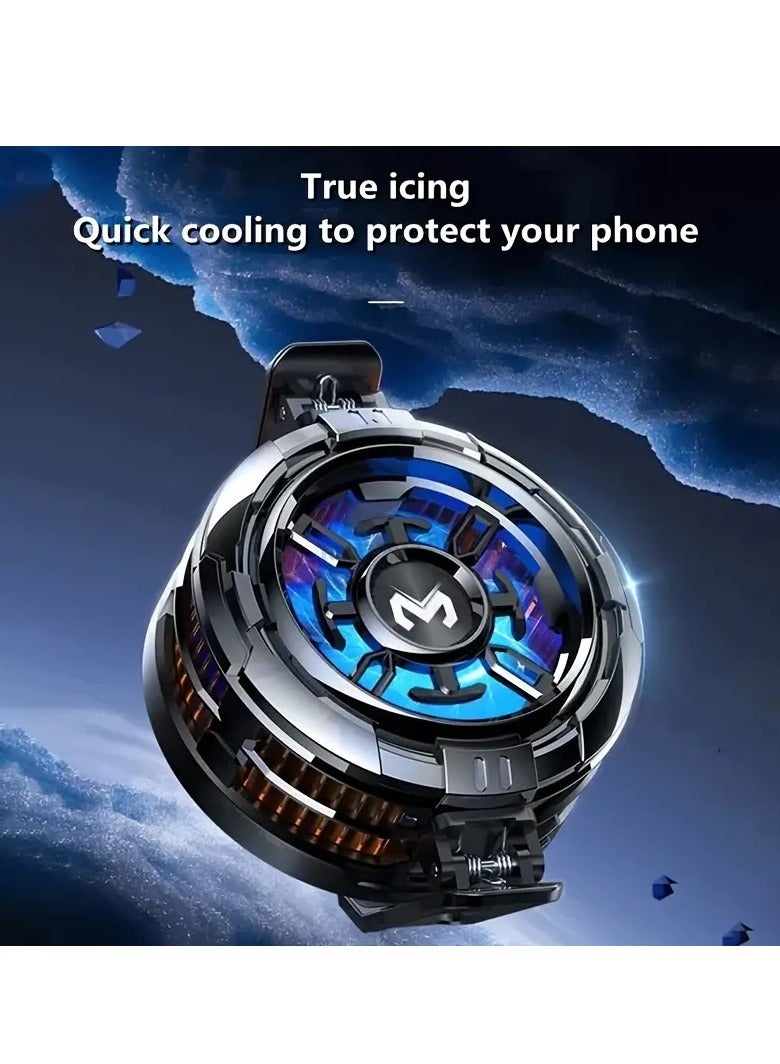 Memo MEMO Magnetic Phone Cooling Fan Case - Portable ABS Radiator with RGB Light, Super Silent Operation, Rapid Cooling, Compatible with iPhone 15 Pro Max, Xiaomi 14, Samsung, OnePlus, POCO - USB-Powered Mobile Radiator, Phone Cooling Accessory | Sleek Gadget Case | Magnetic Attachment Feature - Image 2